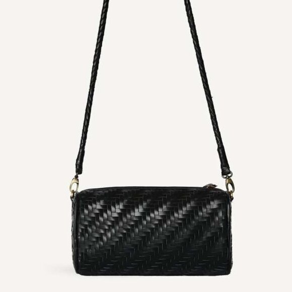 Bembien Black Woven Leather Gigi Crossbody Bag - Picture 3 of 16